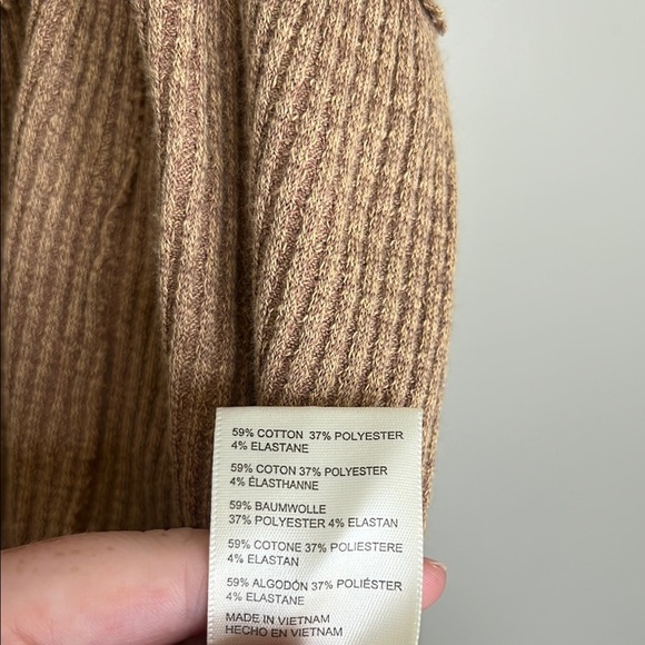 We the Free Waffle Knit Shirt Tan Peplum Knit Top XS - Picture 4 of 10